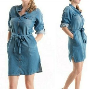 Nwt Medium Wash Blue Jean Dress 100% Cotton